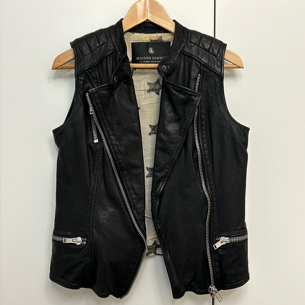 MAISON SCOTCH LEATHER VEST